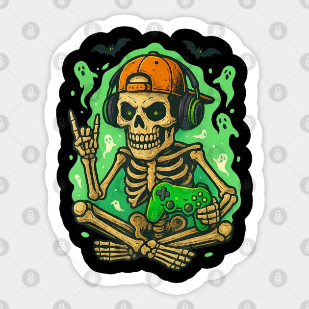 Halloween Skeleton Gamer Sticker by DiffusArt